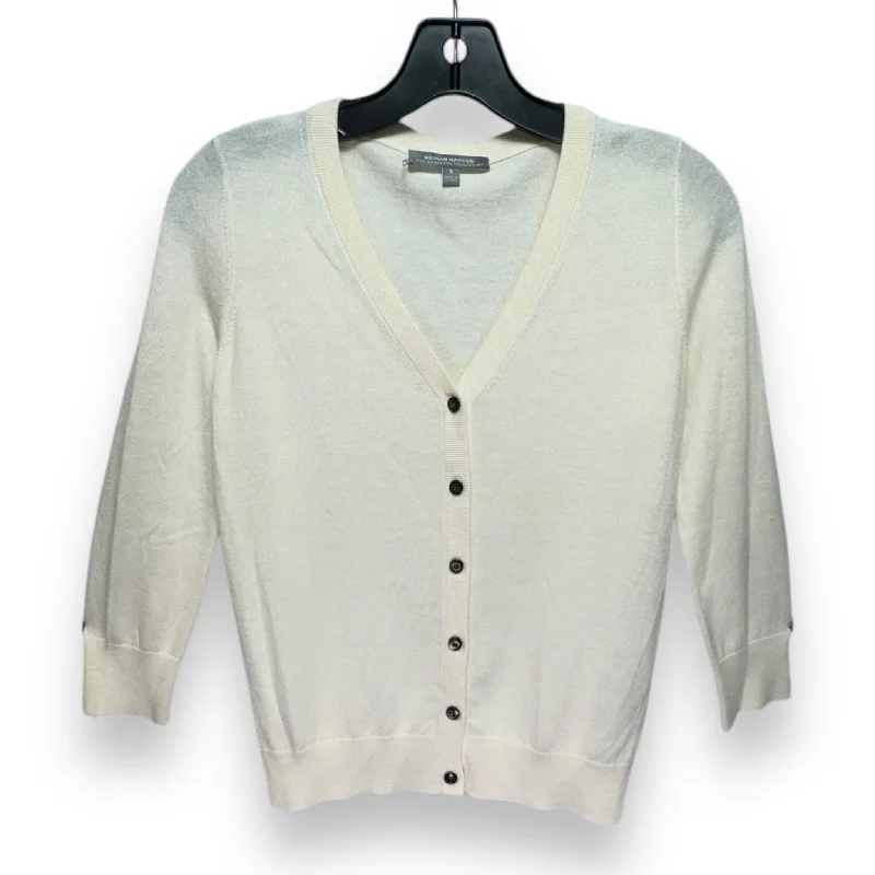 Women's U-Shaped Collar SweatersSweater Cardigan Designer By Neiman Marcus In Cream, Size: S