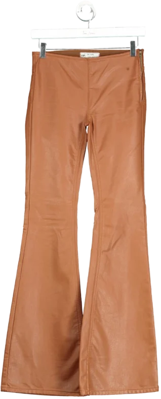 Women's Montenegrin Wool SweatersFree People Brown High-rise Vegan Leather Flared Trouser W24