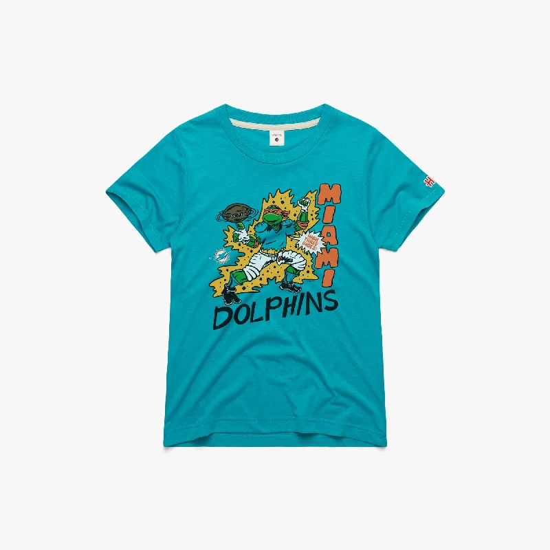 Women's Blouse with Rounded HemWomen's TMNT Michelangelo x Miami Dolphins