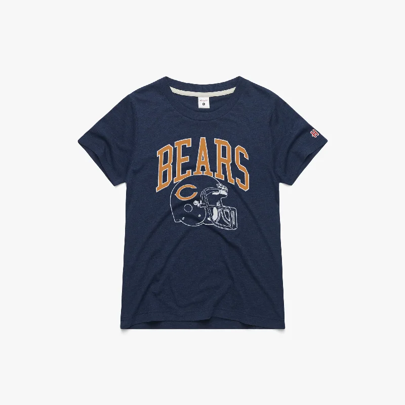 Women's Blouse with EmbroideryWomen's Chicago Bears Helmet Retro