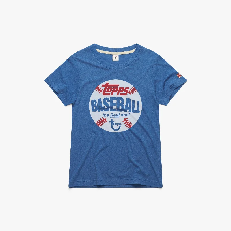 Women's Blouse with U-Shaped CollarWomen's Topps Baseball The Real One