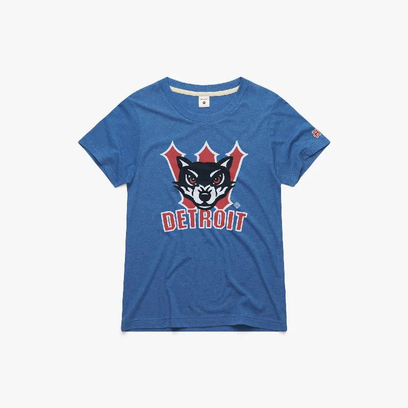 Women's Blouse with Mandarin CollarWomen's Detroit Wolves