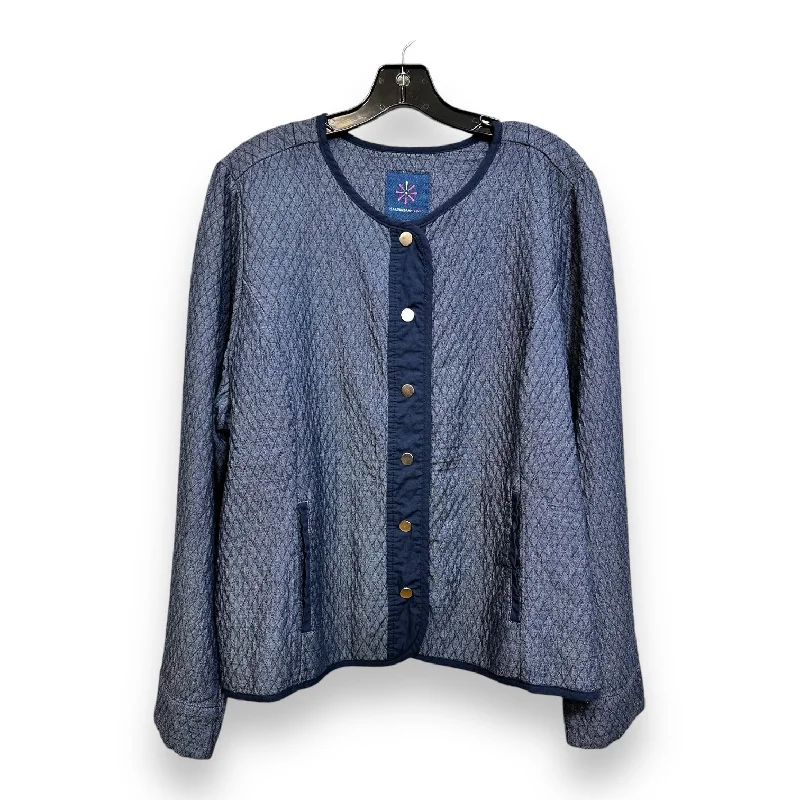 Women's Linen Blend SweatersSweater Cardigan By Isaac Mizrahi Live Qvc In Denim, Size: Xl