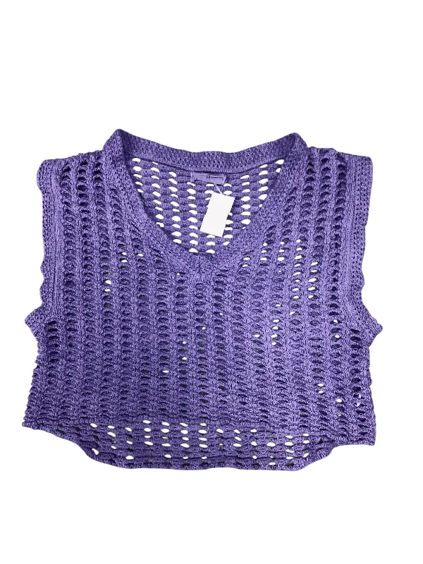 Women's Bosnian Wool SweatersSweater Short Sleeve By By Together In Purple, Size: S