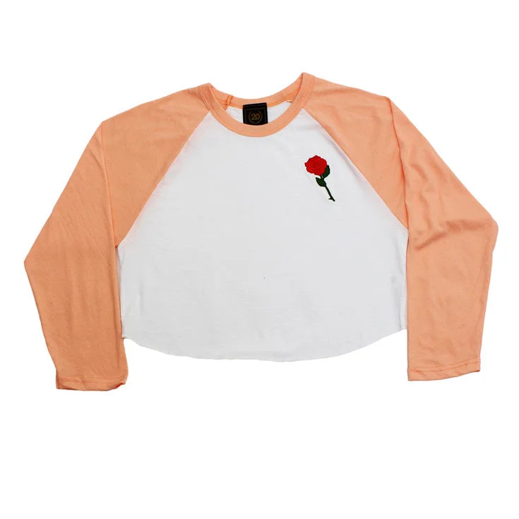 Women's Blouse with PleatsTrue Womens Rose Cropped Raglan Peach