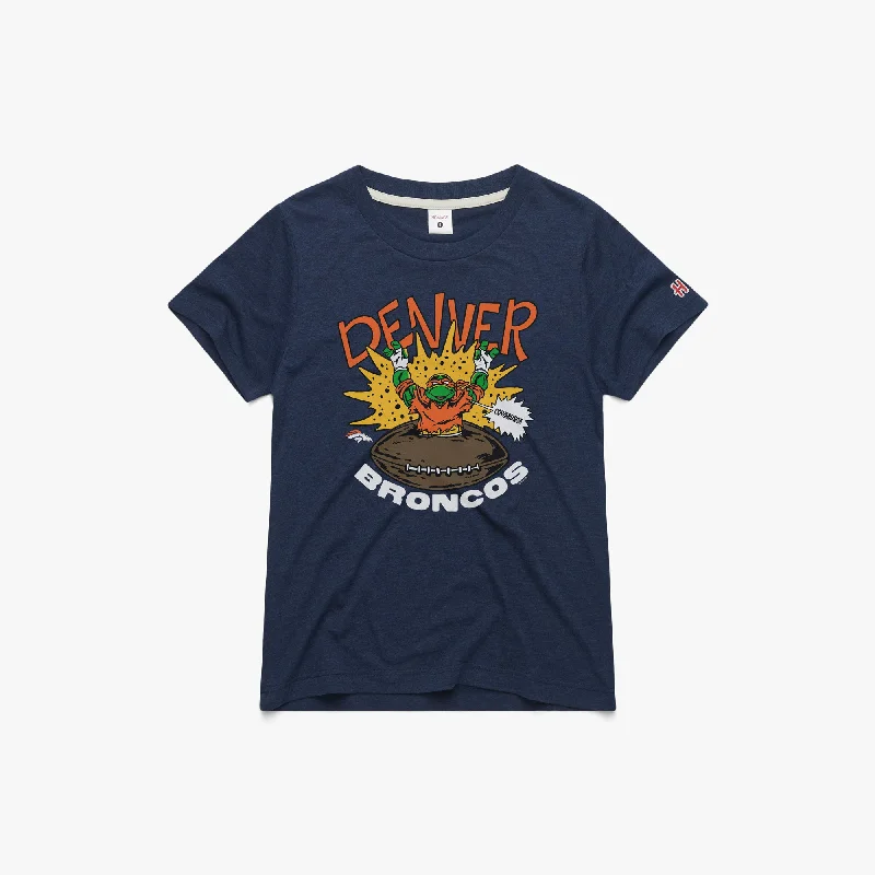 Women's Blouse with Long SleevesWomen's TMNT Michelangelo x Denver Broncos