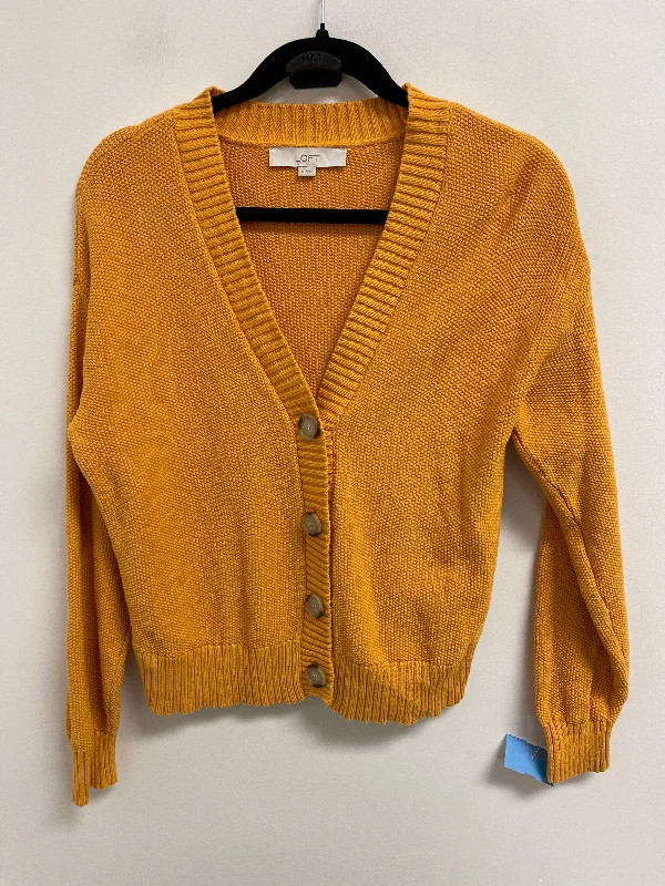 Women's Chunky Knit SweatersSweater Cardigan By Loft In Yellow, Size: M