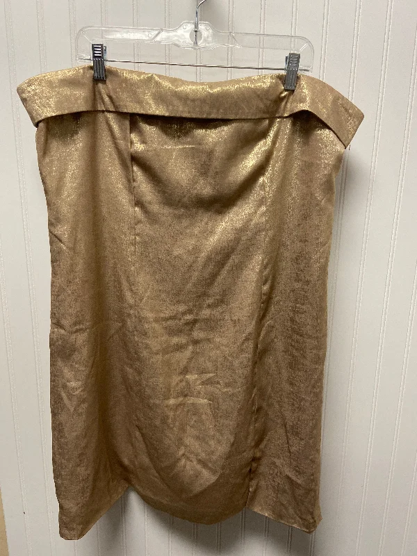 Women's Mandarin Collar DressesDress Party Short By White Birch In Gold, Size: 1x