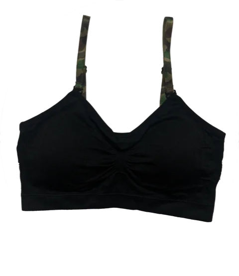 sleep bra for comfortCamo Elastic Straps on a Scoopneck Seamless Bra