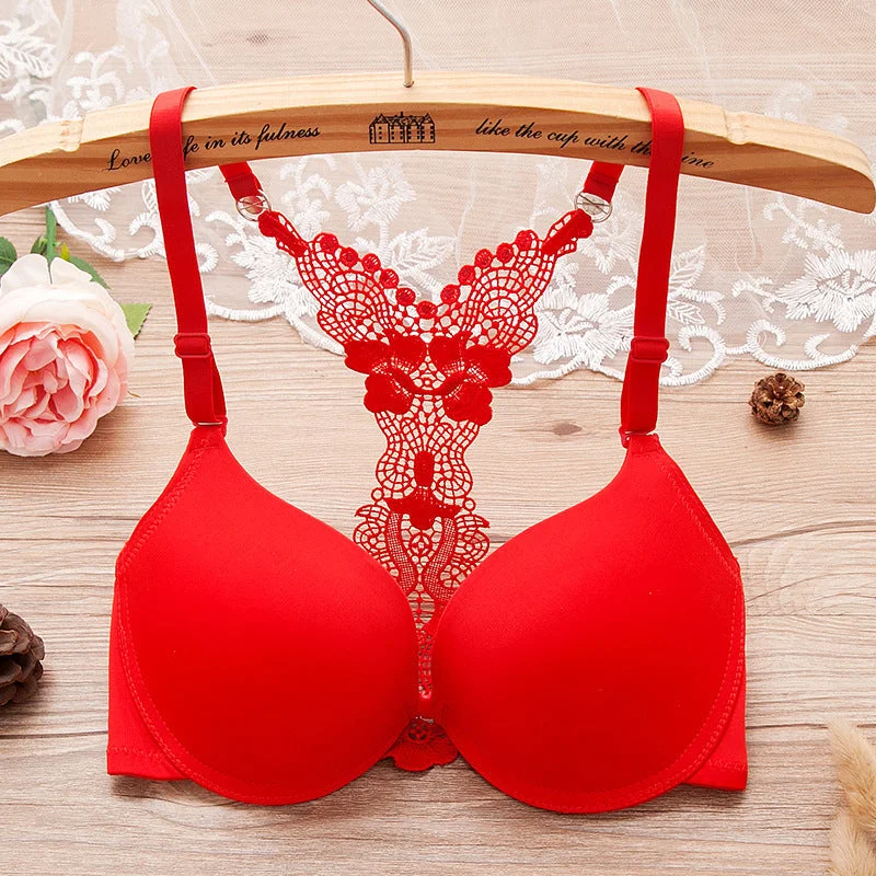 convertible halter-neck braFront Open Butterfly Back Thin Padded Bra