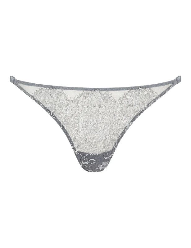 balconette bra for cleavage enhancementMYLA Pleat & Lace Thong - Smoke