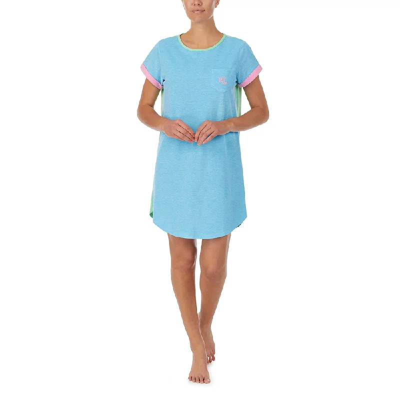 women's pajamas for a cozy night inLAUREN HOME Sleeptee, IILN32083, Blue