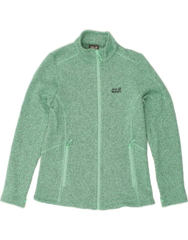 Women's Coats with Fur Trimmed PocketsJACK WOLFSKIN Womens Fleece Jacket UK 10/12 Medium Green Polyester