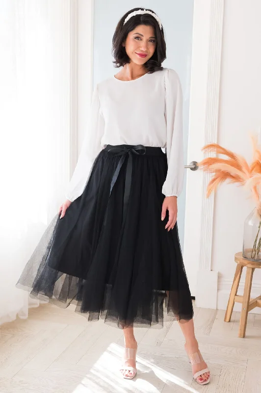 Women's Rounded Hem SkirtsForever Soulmates Modest Tulle Skirt