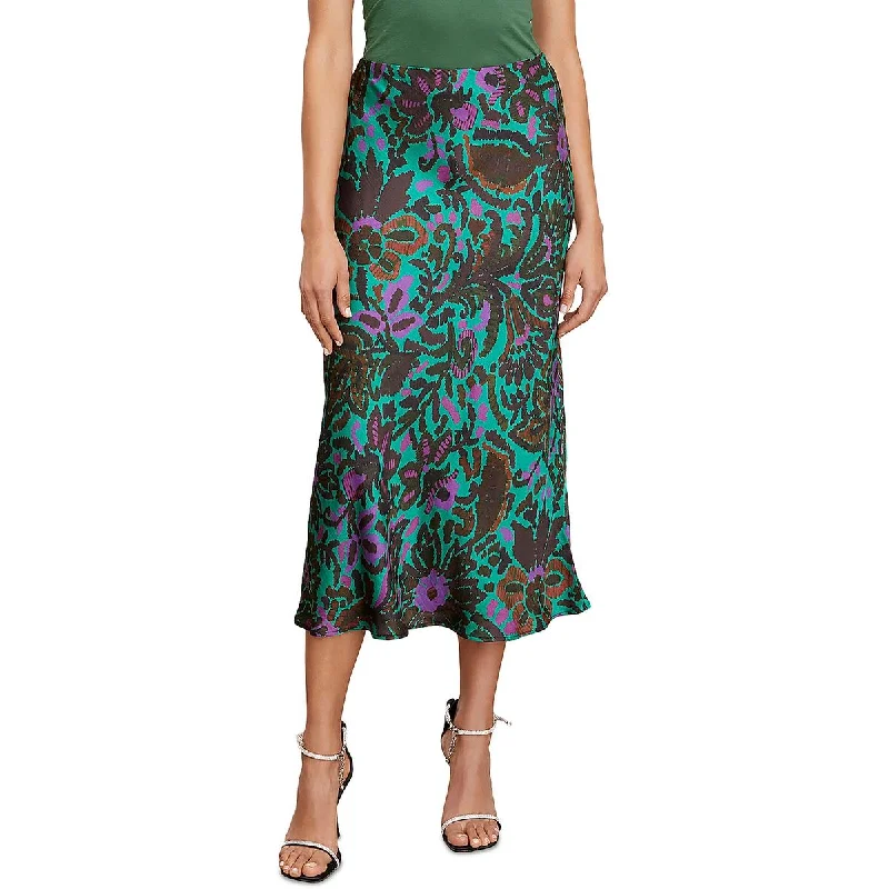 Women's Minimalist SkirtsWomens Floral Print Midi Midi Skirt