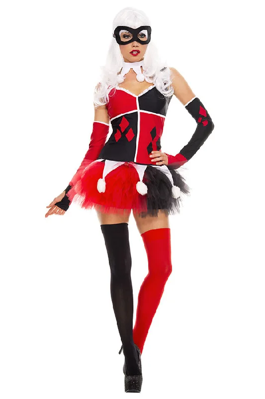 women's pajamas for travelFive Pieces Harley Jester Costume Set