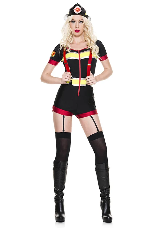 women's pajamas for those who cherish softnessThree Pieces Fire Captain Costume Set