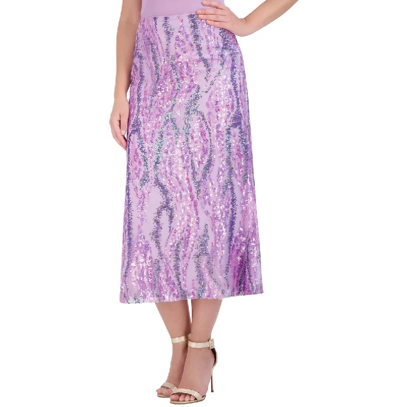 Women's Drawstring SkirtsWomens Sequined Mid Calf Maxi Skirt