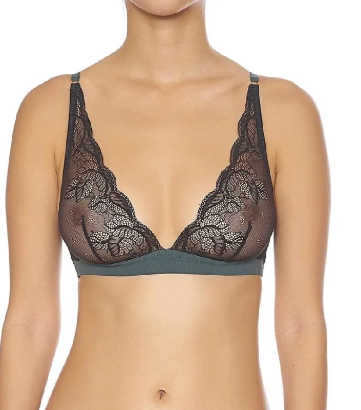 mastectomy bra with foam liningMidnight Treat Triangular Bralette - Black/Green