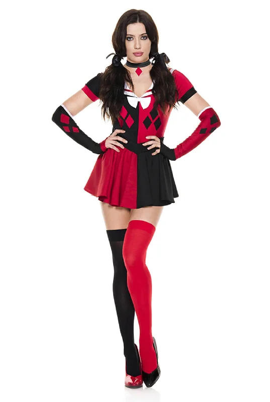 women's pajamas with a modern twistFive Pieces Naughty Jester Costume Set