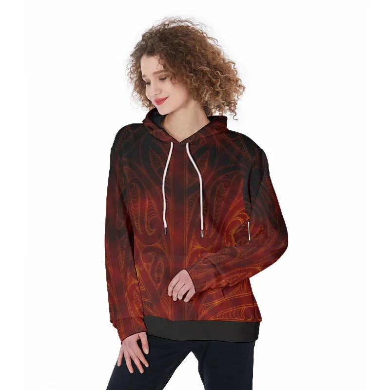 Women's Hooded Sweatshirts with Polyester LiningAll-Over Print Women's Pullover Hoodie