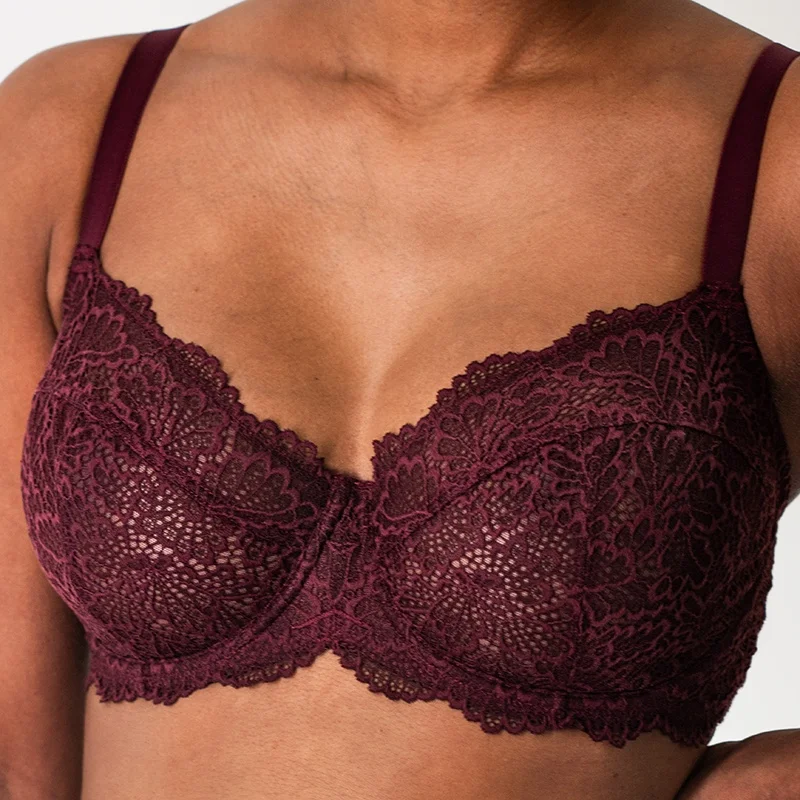 convertible strapless braNolita Lace Demi Bra-Plum