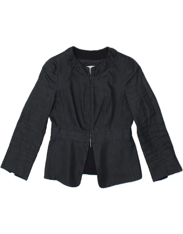 Women's Trench CoatsARMANI COLLEZIONI Womens Blazer Jacket EU 40 Medium Navy Blue Pinstripe