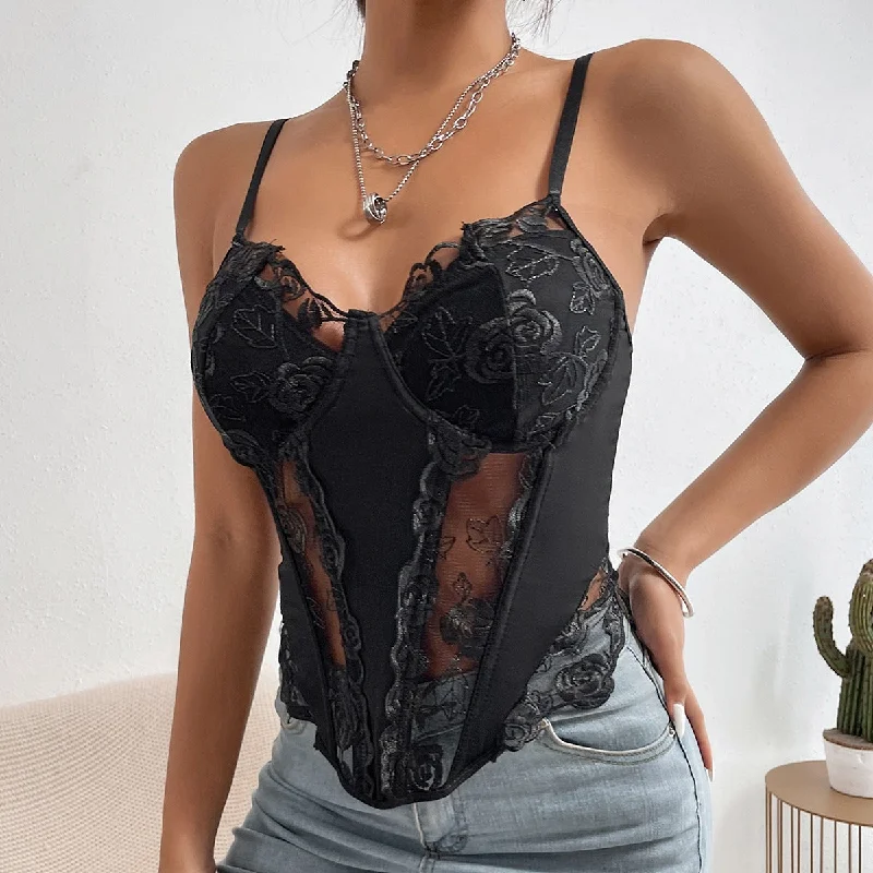 plus-size lace overlay nursing braFloral Fantasy Corset