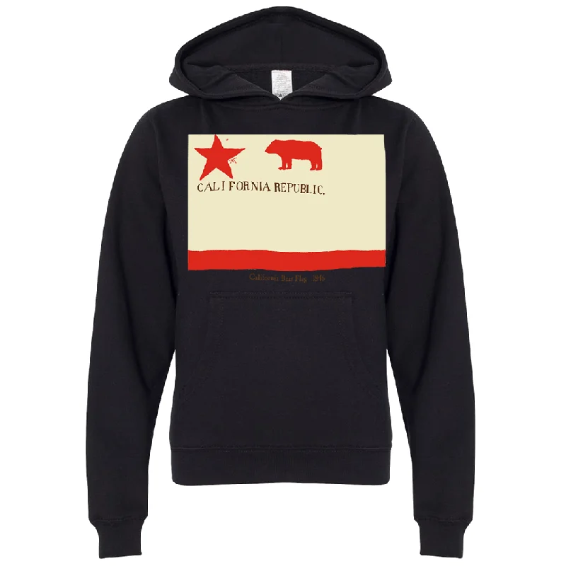 Women's Hooded Sweatshirts with Velcro ClosureCalifornia Republic Bear Flag 1846 Premium Youth Sweatshirt Hoodie