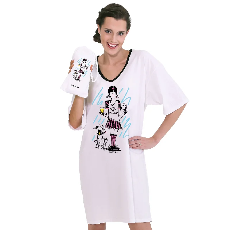 women's pajamas for those who love to indulge"I'd Rather be Tailgating"  Nightshirt in a Bag