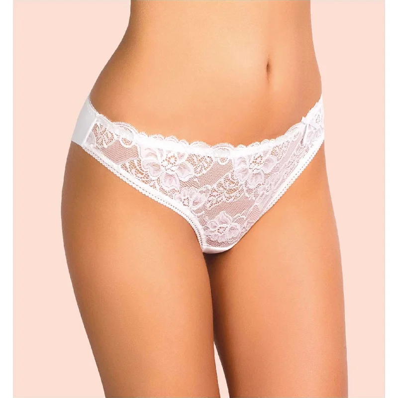 floral lace thong panties with a high-cut leg designWomen underwear, Lace & Microfiber, white.  Nasturtium,