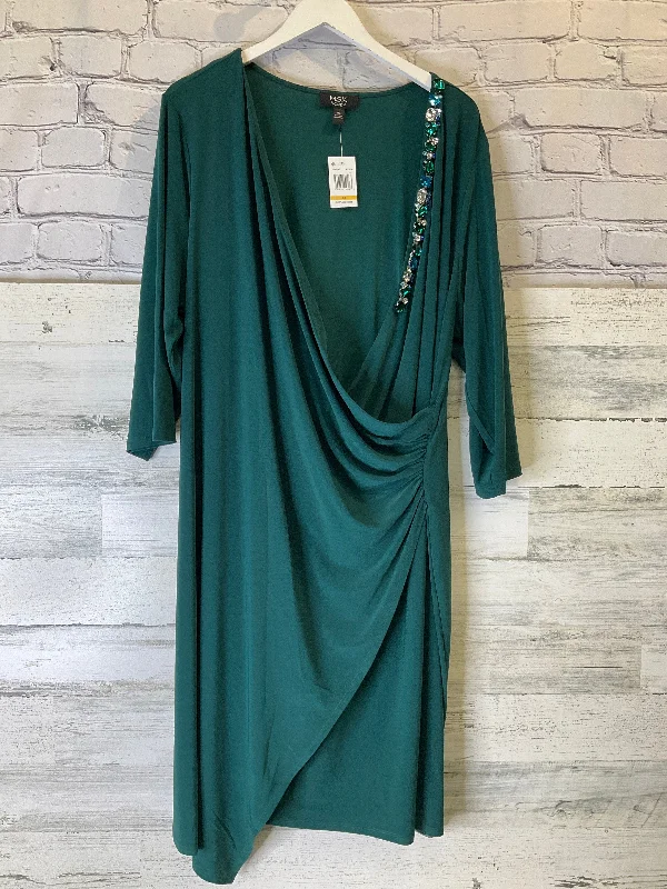 Women's Low-Neck DressesDress Party Short By Msk In Green, Size: 3x