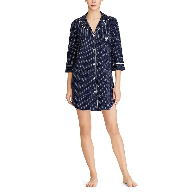 women's pajamas for a cozy night inRalph Lauren Schlafhemd 3/4 mit Stehkragen