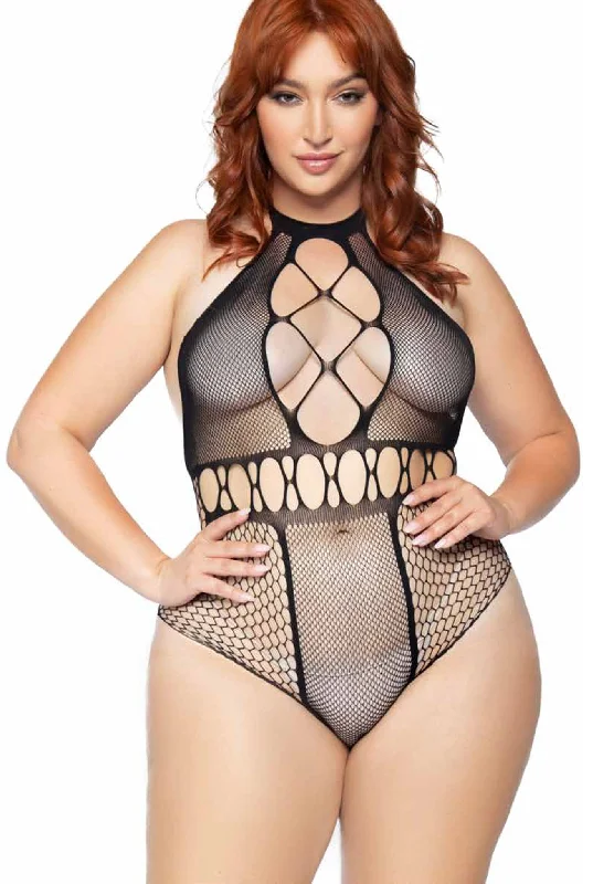 open-bust shapewear for topsSeamless multi net bodysuit