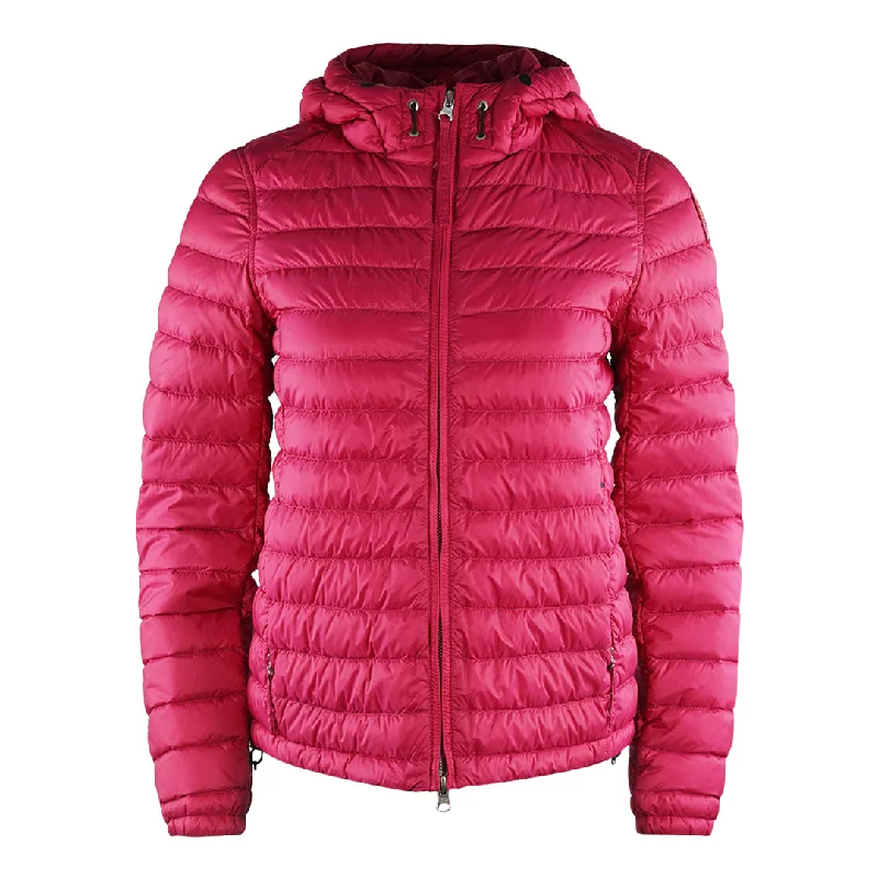 Women's Coats with Fur Trimmed BeltParajumpers Suiren Fuchsia Pink Jacket