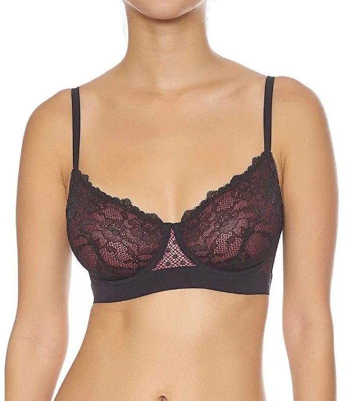 lace-trimmed convertible bra for special eventsNight at the Opera Demi Bra - Black/Red