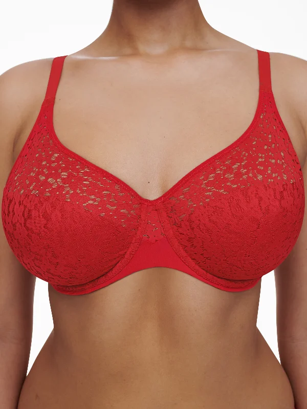 lace trim bra for weddingsNorah Comfort Underwire Bra - Poppy Red