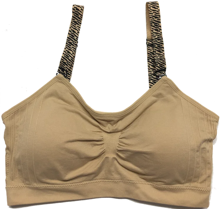 wireless bra with foam cups for shapeNude Zepbra Elastic Straps on a Scoopneck Seamless Bra