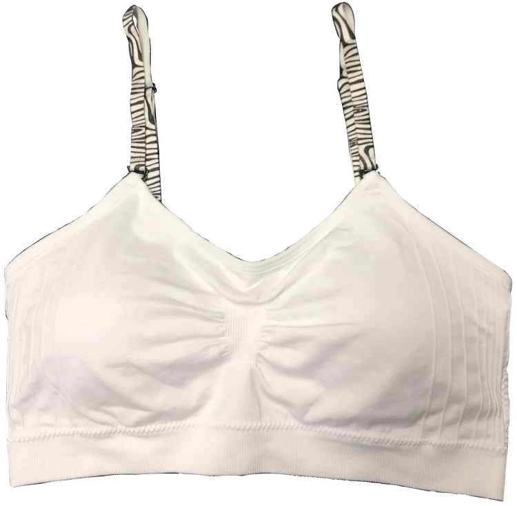 plus-size minimizer bra with smooth cupsSilver Zebra Elastic Straps on a Scoopneck Seamless Bra