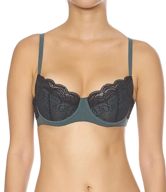 sheer lace braMidnight Treat Padded Bra - Green/Black