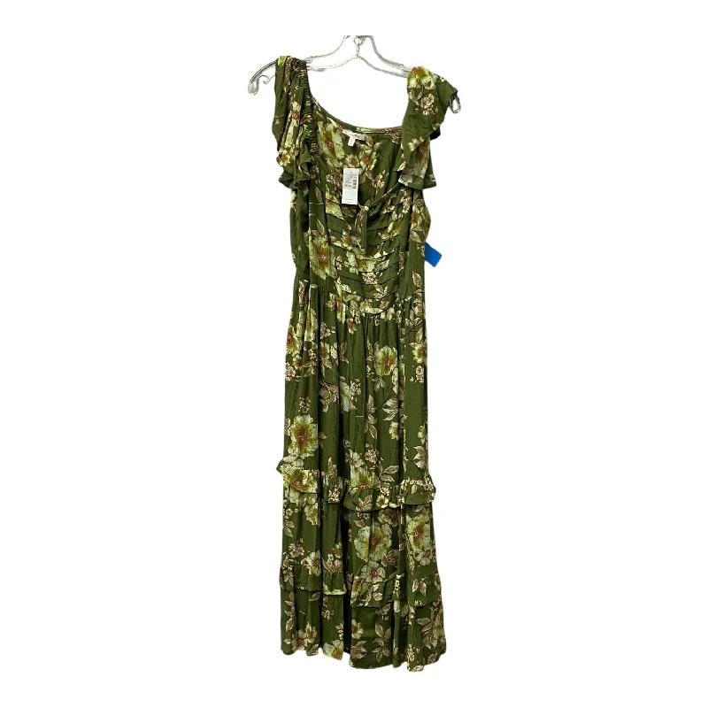 Women's Rounded-Neck DressesDress Casual Maxi By Maurices In Green, Size:M