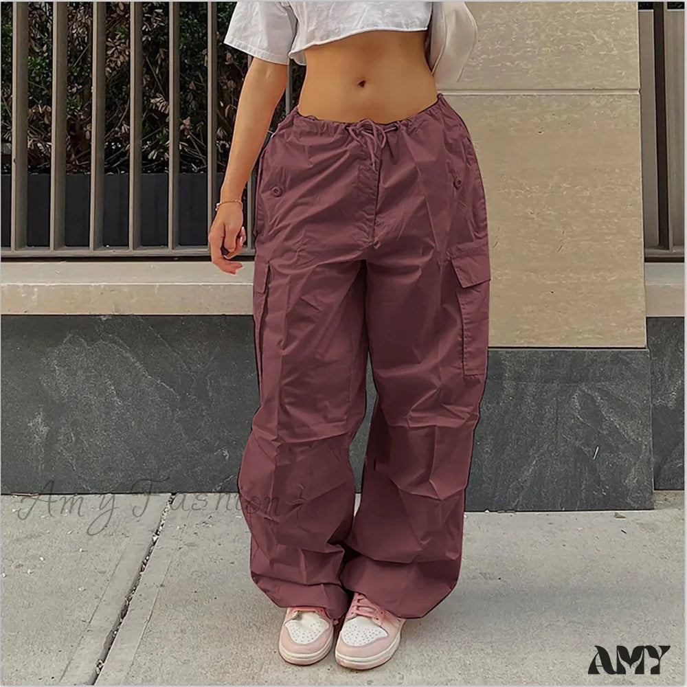 Women's Skinny JeansY2K Cargo Casual Vintage Drawstring Tech Streetwear Hip Hop Baggy Trouser