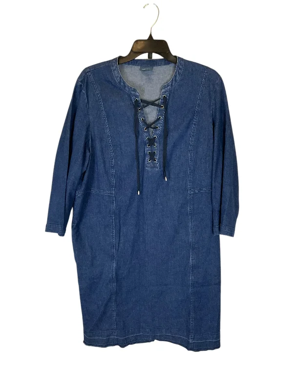 Women's Shirt Collar DressesDress Party Short By J. Jill In Blue Denim, Size: Xl