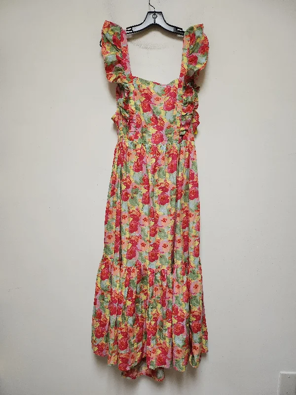 Women's Square Collar DressesDress Casual Maxi By Clothes Mentor In Floral Print, Size: Xl