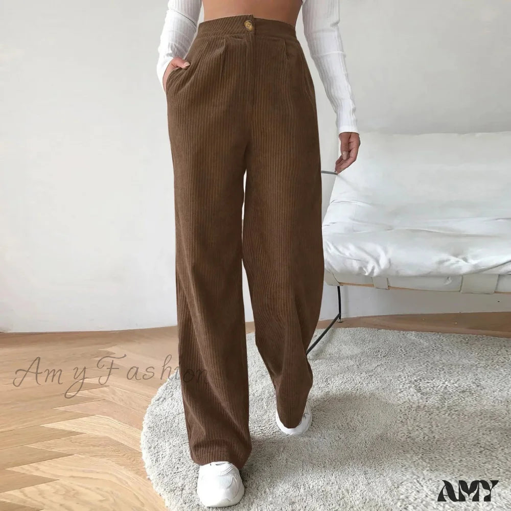 Women's Jodhpurs with Short LengthHigh Waist Wide Spring Solid Causal Straight Loose Vintage Trouser