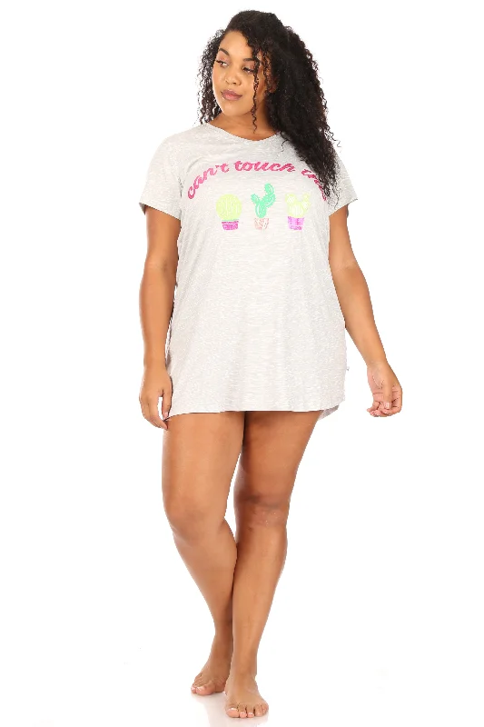 women's pajamas with a whimsical charmCan't Touch This Plus Size Nightshirt with Scrunchies