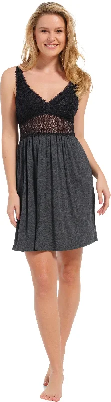 women's pajamas with a cozy, snug fit for ultimate comfortSlipdress 15232-348-0 dark grey 923