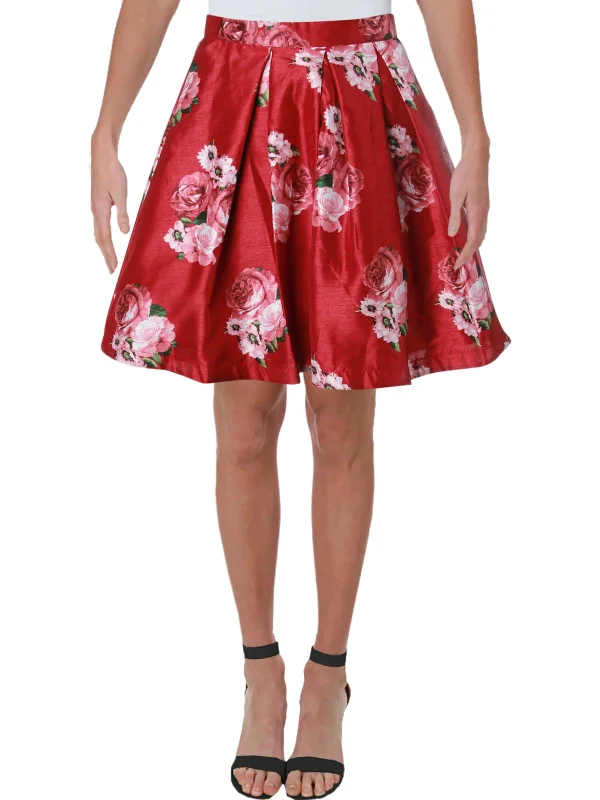 Women's Lightweight SkirtsJuniors Womens Floral Mini A-Line Skirt