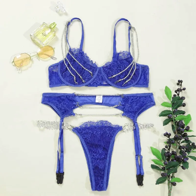 wireless bra for daily wearErotic 3 Piece Lingerie Set