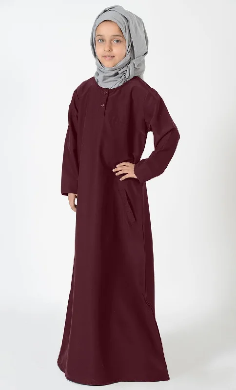 Women's Hooded Sweatshirts with ThumbholesBasic Uniform Abaya- Kids Size